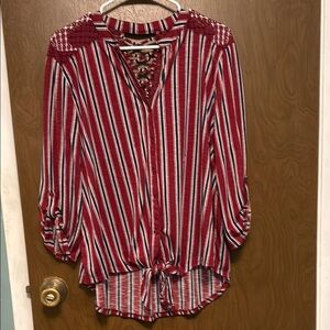 No Boundaries Striped Red and White and blue Top size XXXL